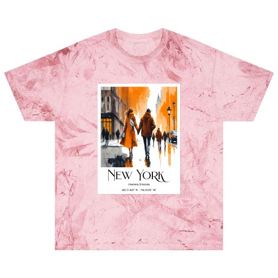 Watercolor painting loving couple in New York City Blast T Shirts