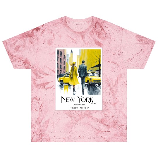 Watercolor painting loving couple in New York City Blast T Shirts