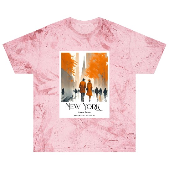 Watercolor painting loving couple in New York City Blast T Shirts