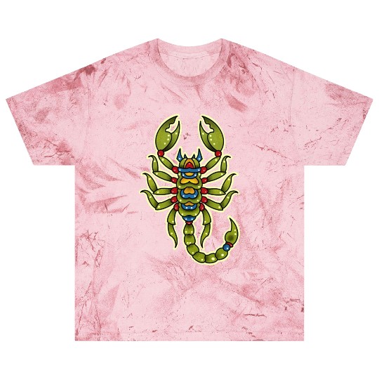 Neotraditional Scorpio In Green Blast T Shirts