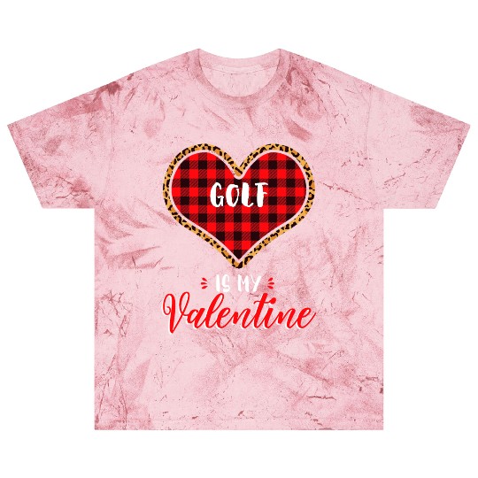Golf is My Valentine Leopard Buffalo Plaid Heart P Blast T Shirts