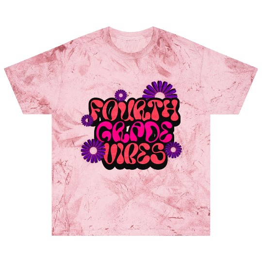 Fourth Grade Vibes for School Guys Neon Colors Flo Blast T Shirts