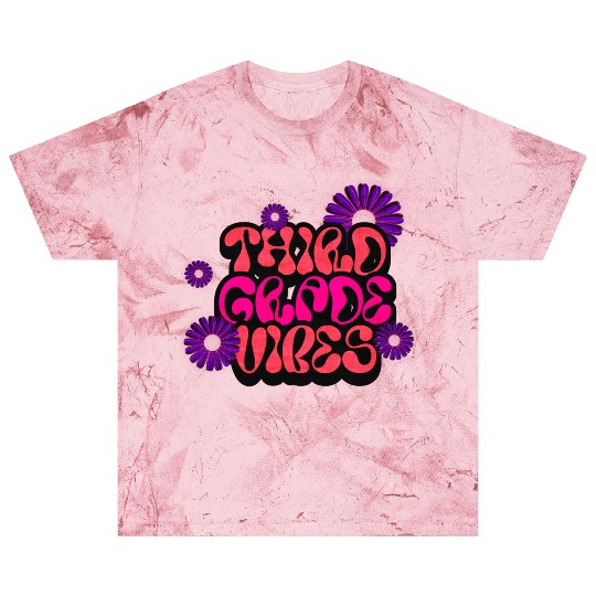 Fourth Grade Vibes for School Guys Neon Colors Blast T Shirts