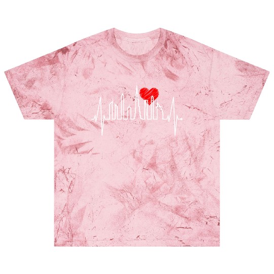 Dubai Skyline Heartbeat Burj Khalifa Silhouette Blast T Shirts