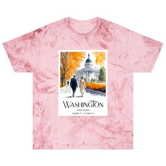 Watercolor painting loving couple in Washington DC Blast T Shirts