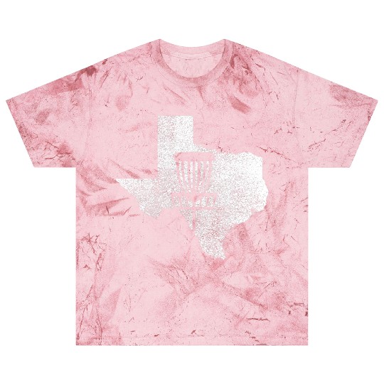 Texas Disc Golf State with Basket Distressed Graph Blast T Shirts