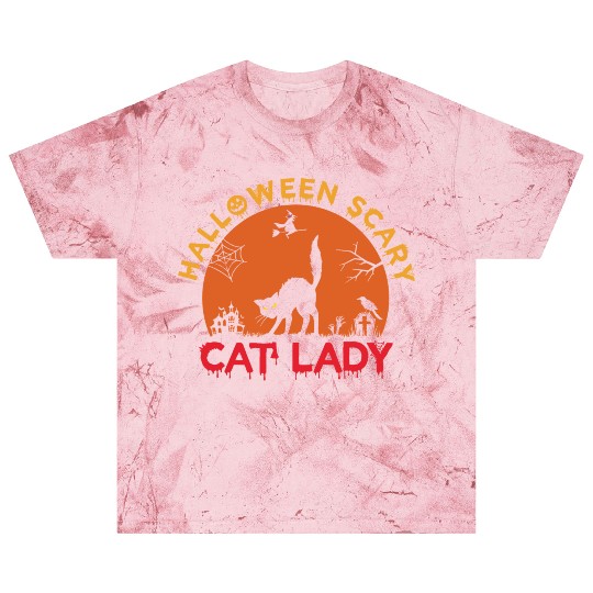 Helloween Scary Cat Lady Blast T Shirts