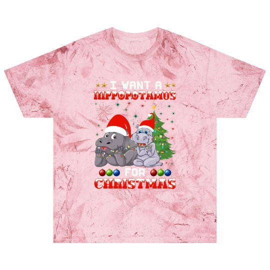 I Want Hippopotamus For Christmas Hippo Lover Xmas Blast T Shirts
