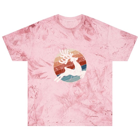 Deer in Retro Style Blast T Shirts