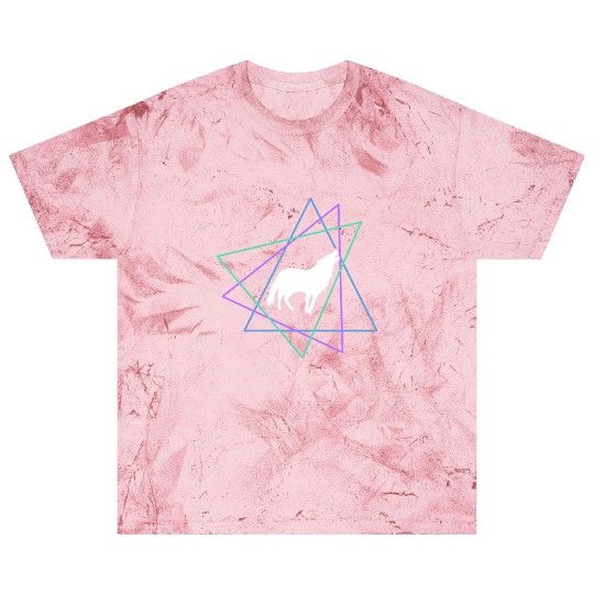 Geometric Howling Wolf Blast T Shirts