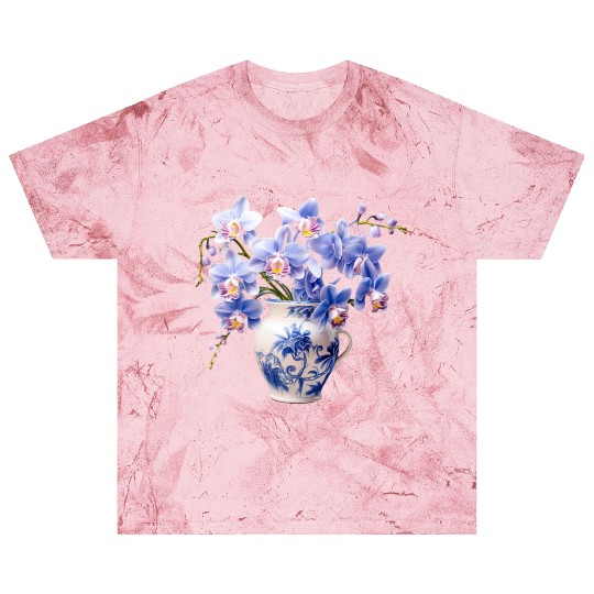 Blue Orchids in a Vase Graphic Blast T Shirts