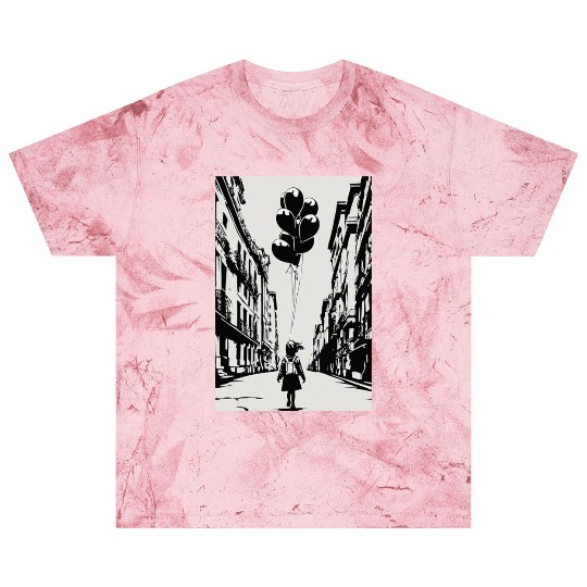 Girl Chasing Balloons Artwork Blast T Shirts