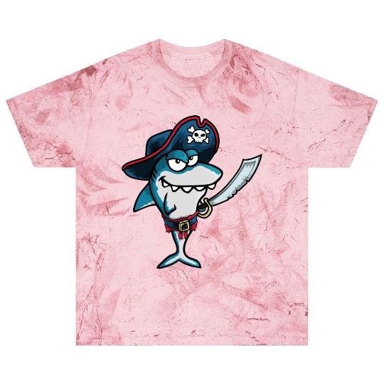 Funny Evil Smiling Pirate Shark Captain of the Sea Blast T Shirts