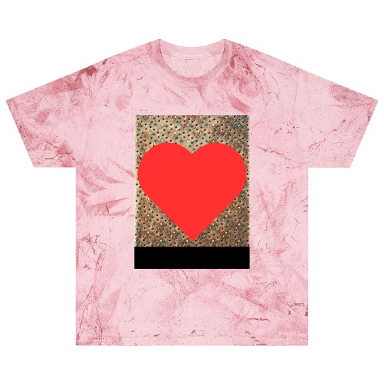 Romantic Red Love Heart on Brown Dotted Background Blast T Shirts