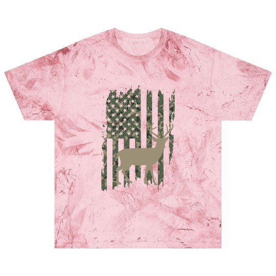 Camo American Flag Deer Blast T Shirts