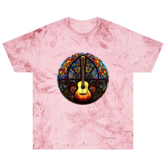 Unique Holy Guitar Art Design - Stained Glass Art Blast T Shirts