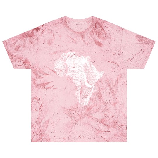 African Bull Elephant in Shape of Africa Blast T Shirts