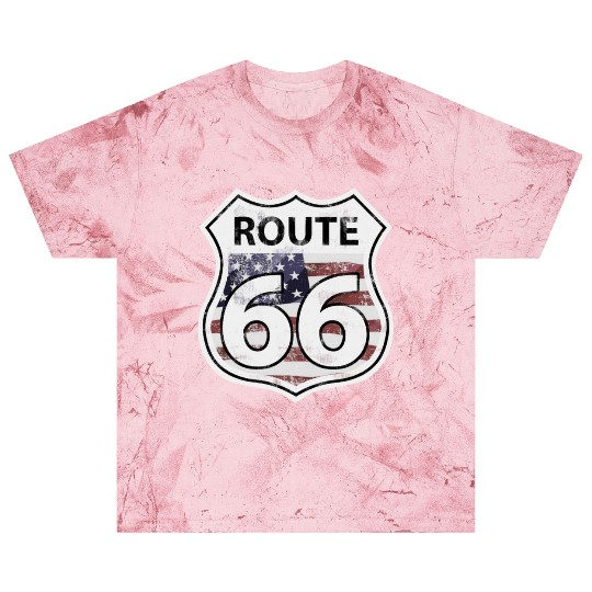 Route 66 - American Flag Blast T Shirts