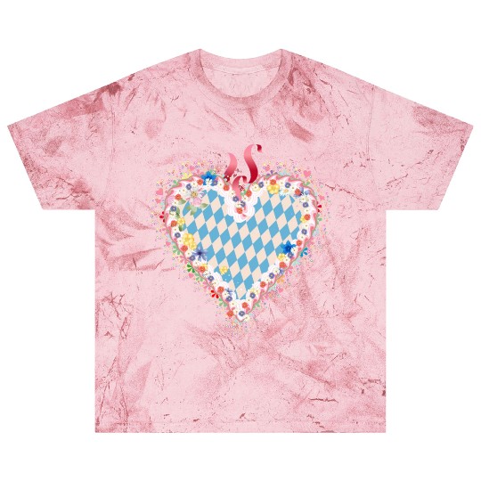 Gingerbread heart shape blue white Bavarian style Blast T Shirts