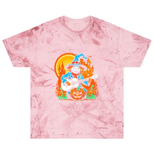 Happy Halloween scarecrow plays guitar Blast T Shirts