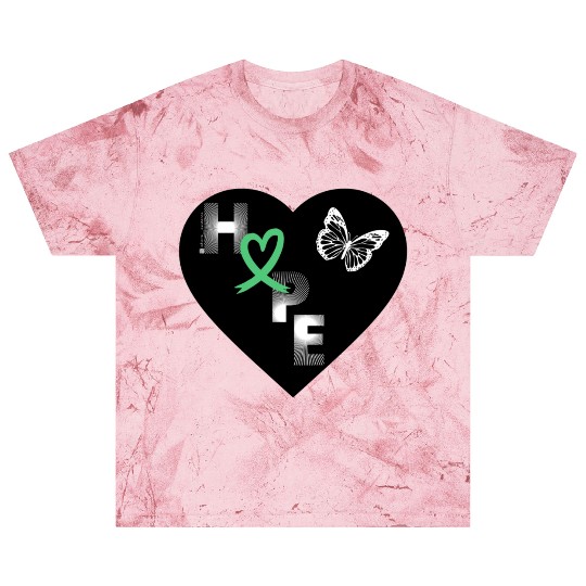 Liver Cancer Hope & Butterfly Heart Grn/White/Blk Blast T Shirts