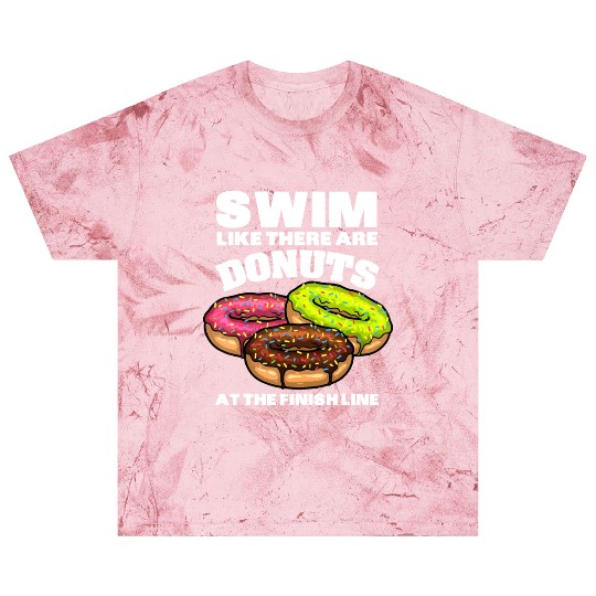 Funny Swimming Donut Design Men Women Swimmer Blast T Shirts