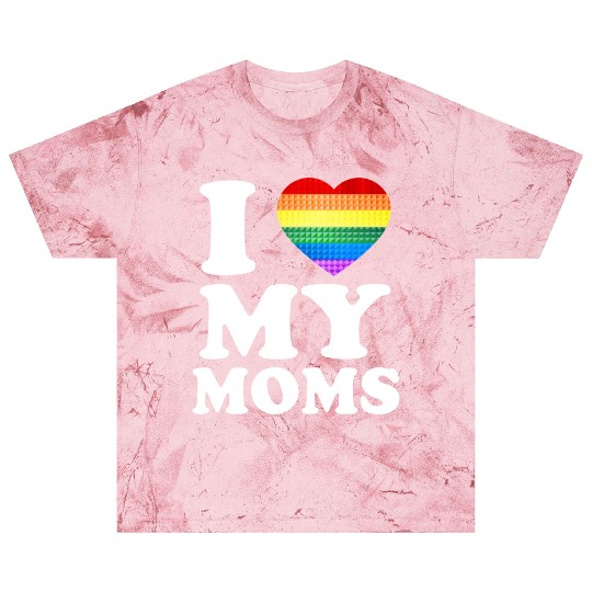 I Love My Moms Rainbow Heart Gay Pride Lgbt Flag Blast T Shirts