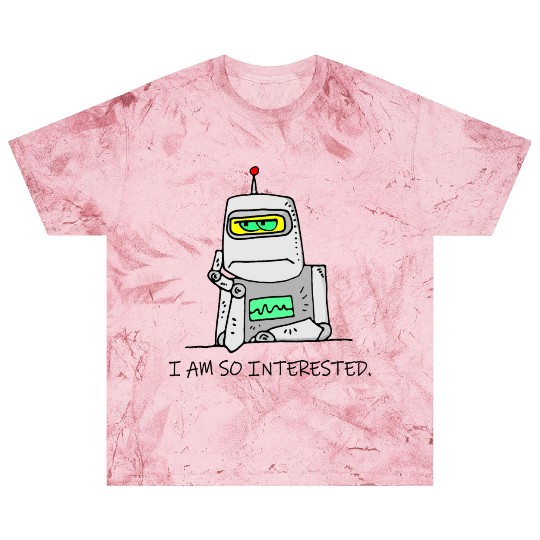 Interested Robot Funny Moody Bored Cartoon Joke Blast T Shirts