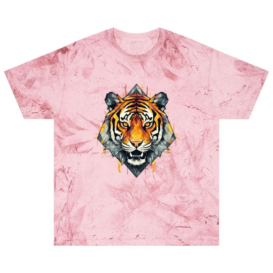Geometric Tiger Blast T Shirts