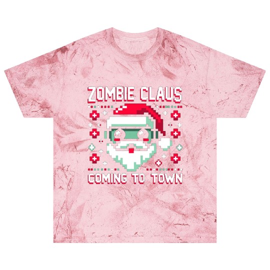 Zombie Claus - Undead Santa with an 8bit Twist Blast T Shirts