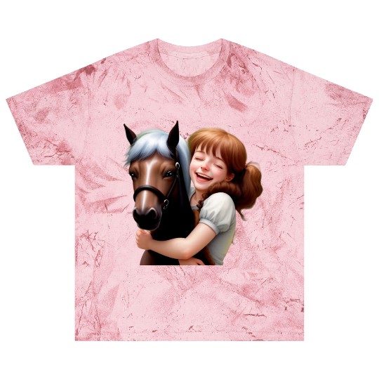 Little Girl Hugs Her Pony Blast T Shirts