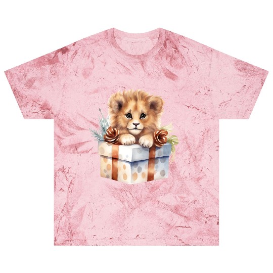 African Lion inside a Christmas gift box Blast T Shirts