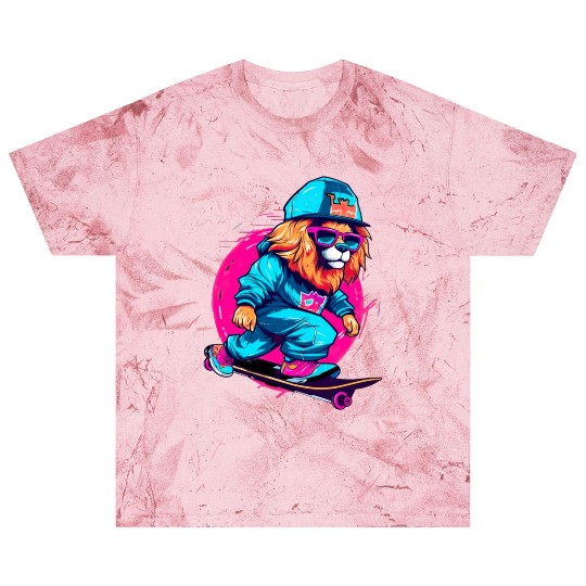 Lion on Skateboard Skater Skateboarding for Blast T Shirts