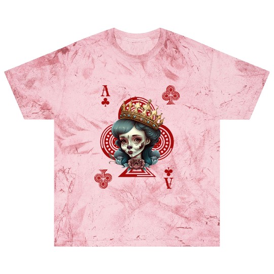 Ace of Clubs Bone Skull Queen Creepy Gothic Blast T Shirts