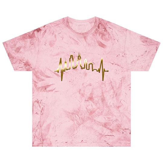 Chicago Skyline Heartbeat USA Heart I Love Chicago Blast T Shirts