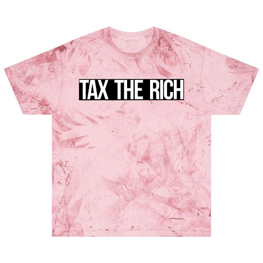 Tax The Rich white on black Blast T Shirts