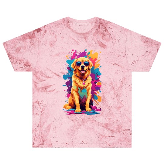Cool Golden Retriever with Sunglasses Blast T Shirts