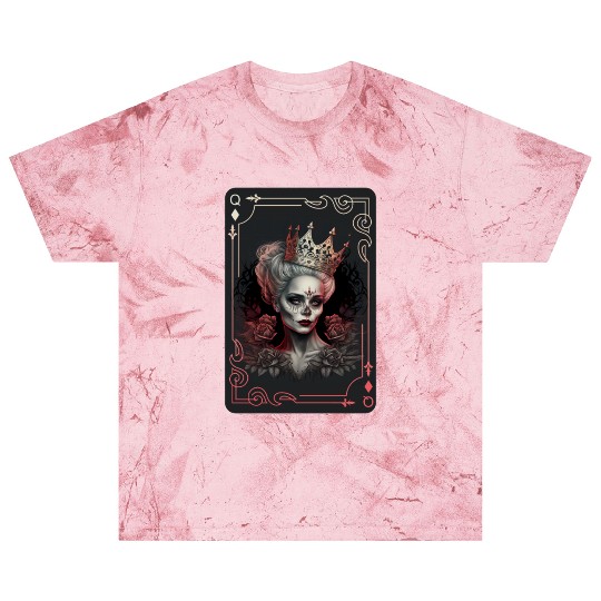 Diamond Queen Gothic Poker Card Game Creepy Blast T Shirts
