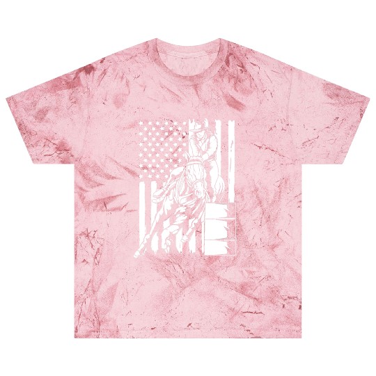 4th Of July Cowgirl Barrel Racing American Flag Blast T Shirts