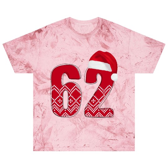 62 Red and White Christmas Number Sixty Two Blast T Shirts