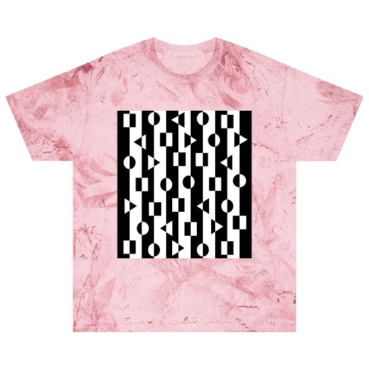 Geometric Shapes Black And White Pattern Blast T Shirts
