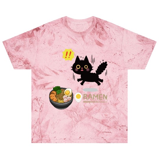 Surprised Ramen-Loving Black Cat Blast T Shirts