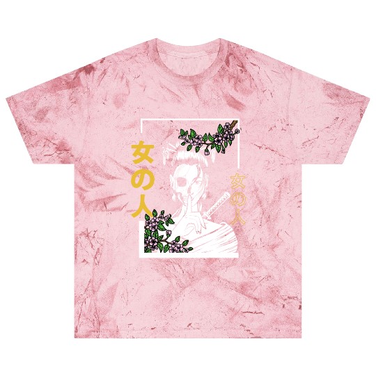Japanese Samurai Floral Warrior Flower Woman Blast T Shirts