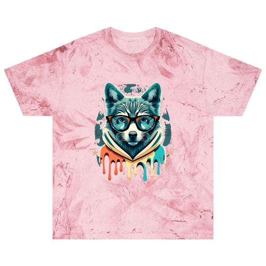 Hipster Wolf Drip Blast T Shirts