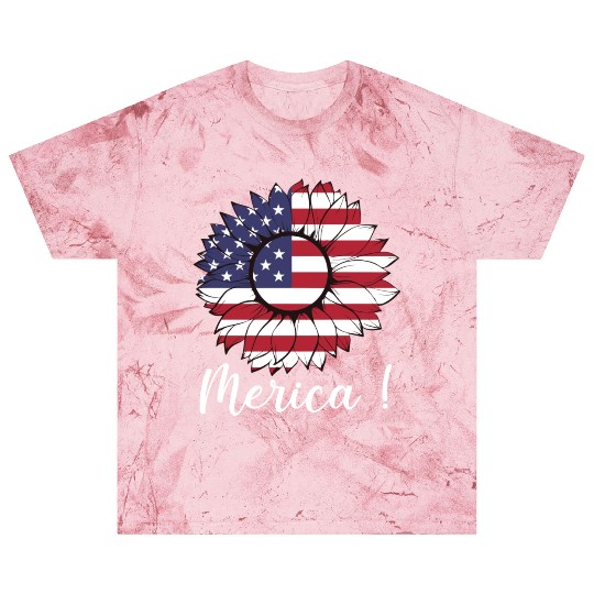 Merica Sunflower Usa Flag Blast T Shirts