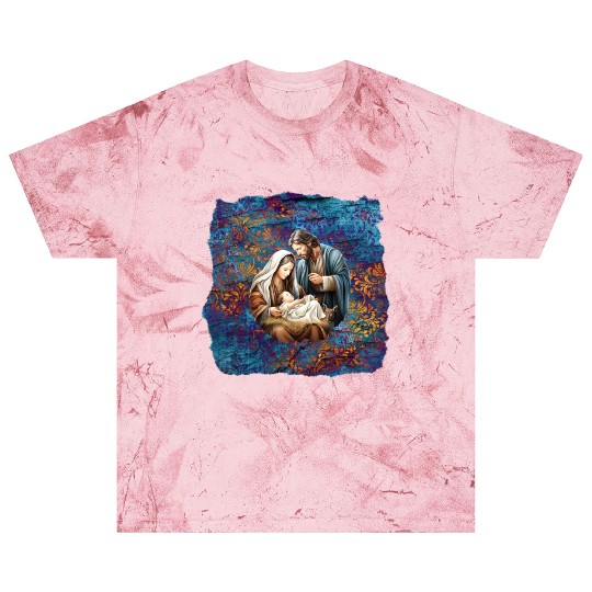 Nativity scene with Mary Joseph Baby Jesus Blast T Shirts