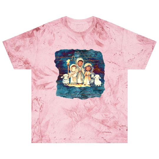 Christmas Nativity Scene Shepherds and Sheep Blast T Shirts