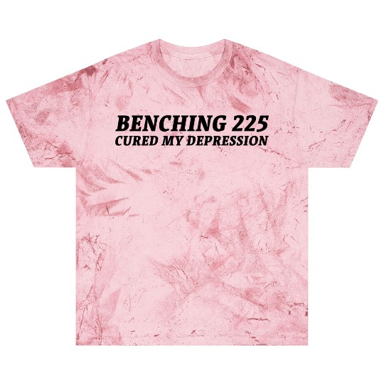 benching 225 cured my depression black on white Blast T Shirts