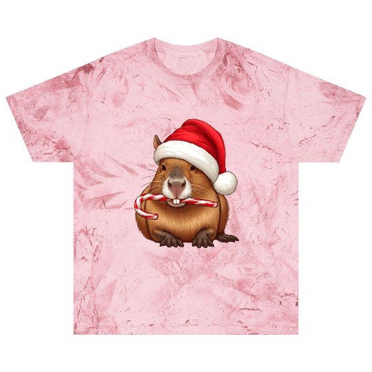 Festive capybara with candy cane Blast T Shirts