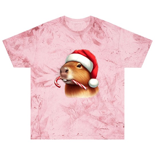 Festive capybara with candy cane Blast T Shirts